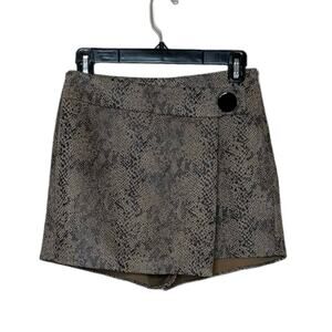 Zara Skirts Zara Basic Snakeskin Suede Skirt Skort size Small
